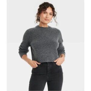 Universal Thread Gray Crew Cashmere-Like Neck Sweater